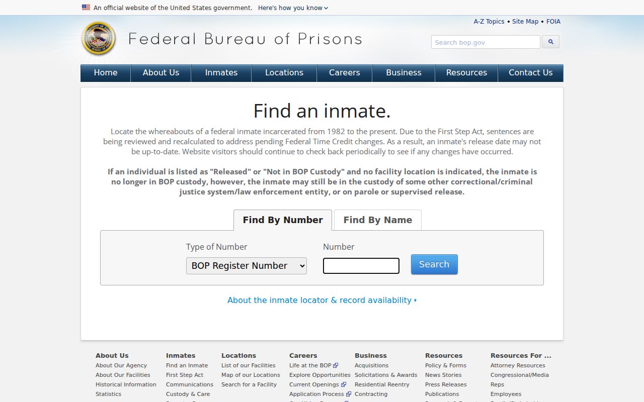 Nance County arrest records compared with federal inmate locator fields